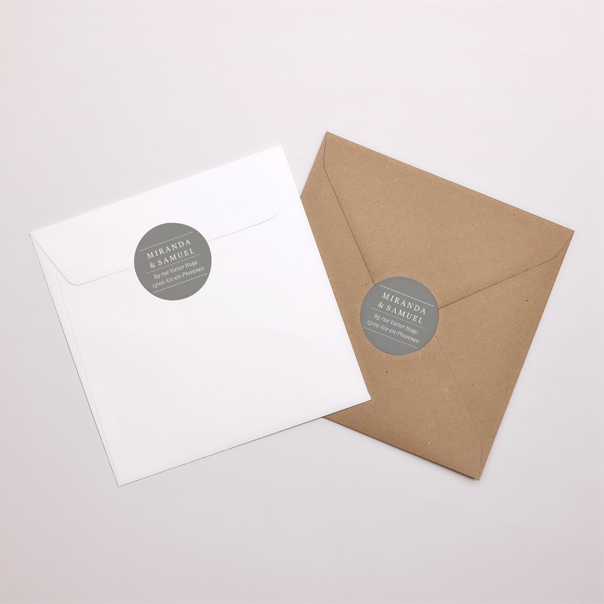 Sticker Mariage Rond Botanique Minimaliste photo N° 1