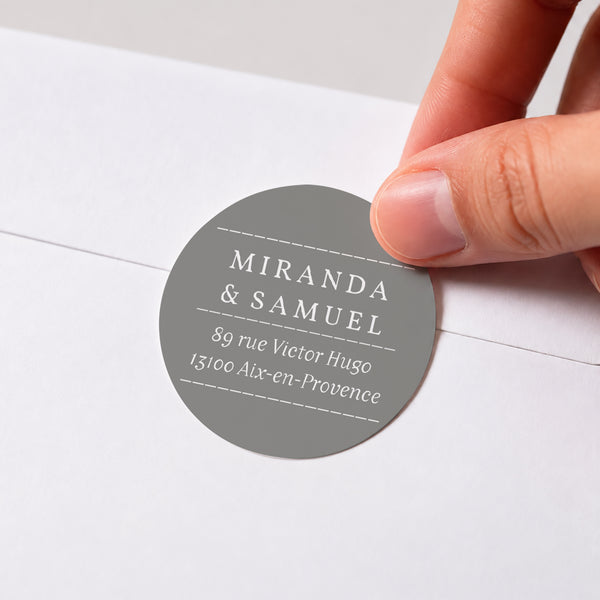 Sticker Mariage Rond Botanique Minimaliste photo