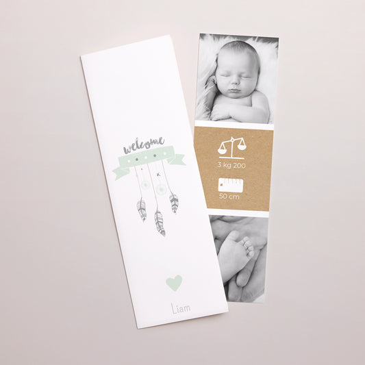 Faire-part Naissance Marque-page photo Attrape Rêves Boy photo