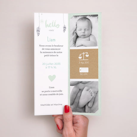 Faire-part Naissance Marque-page photo Attrape Rêves Boy