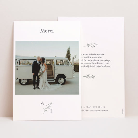 Remerciements Mariage Portrait Rameaux Aquarelle photo