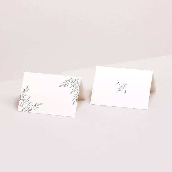 Marque-place Mariage 2 volets Rameaux Aquarelle photo