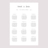 Plan de table Mariage Portrait 60 x 90 cm Rameaux Aquarelle photo N° 2