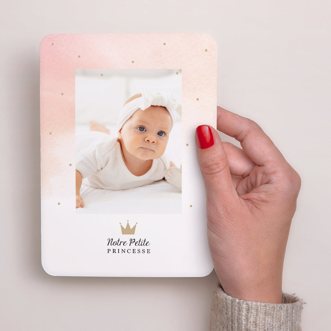 Faire-part Naissance Portrait, bords arrondis Petite Princesse photo N° 2