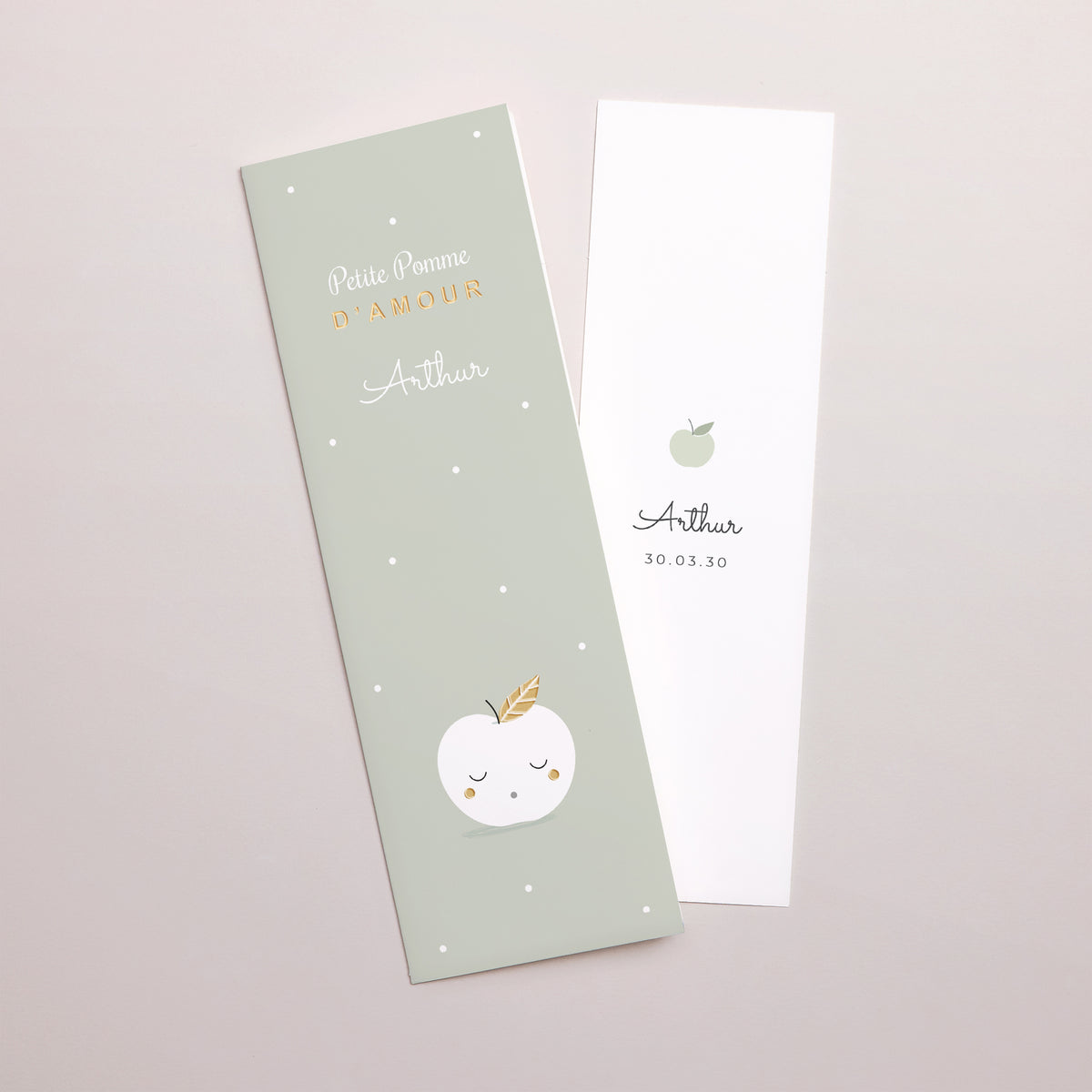 Faire-part Naissance Marque-page photo Pomme d'or photo