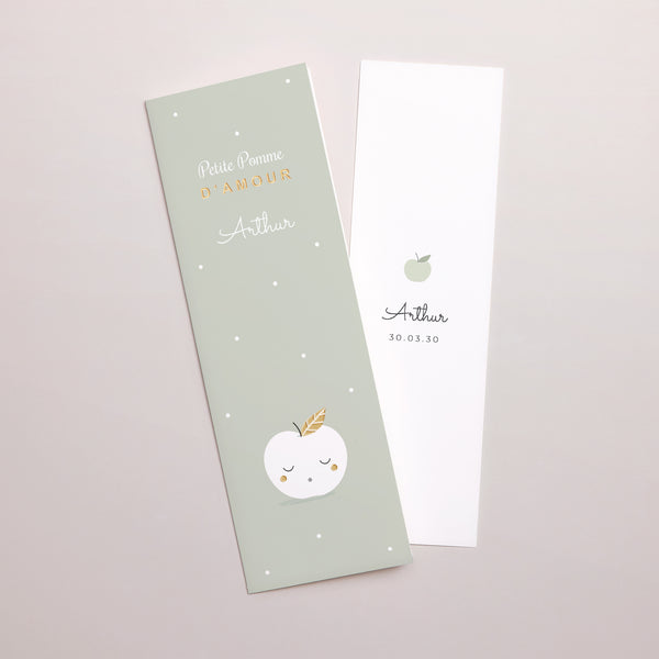 Faire-part Naissance Marque-page photo Pomme d'or photo