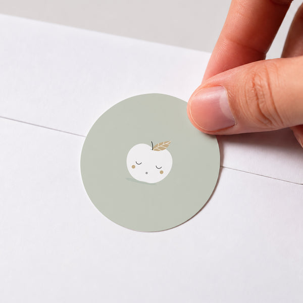 Sticker Naissance Rond Pomme d'or photo