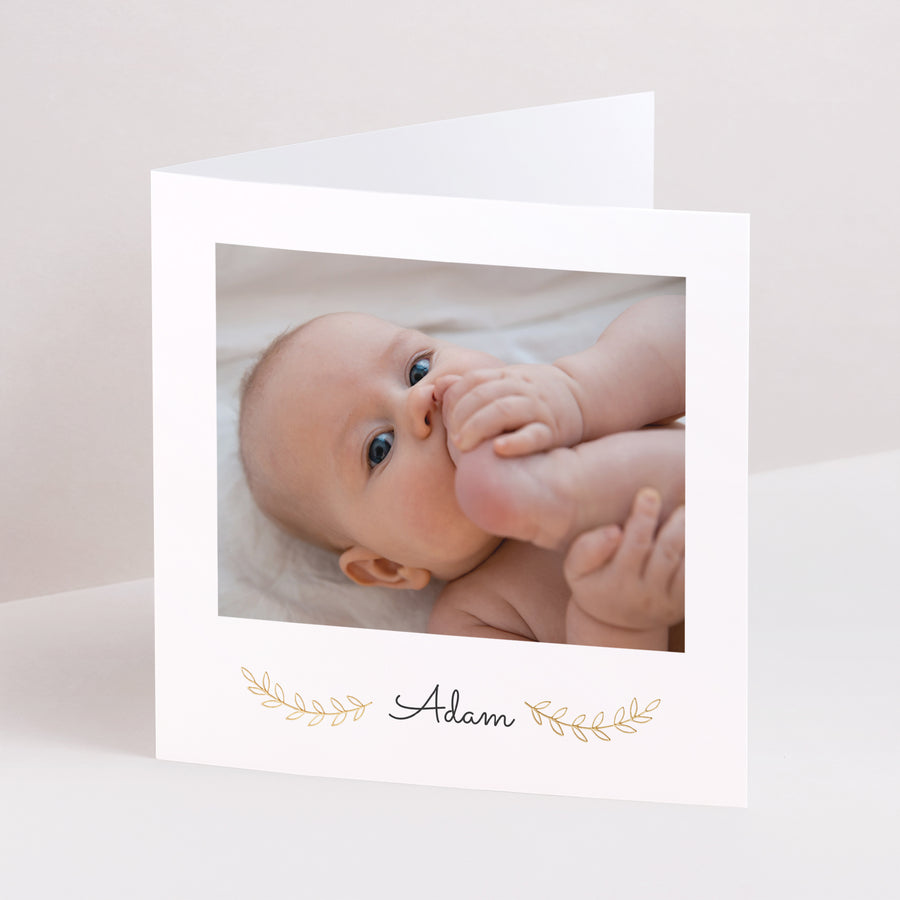 Faire-part Naissance Carré double volet Petite photo photo