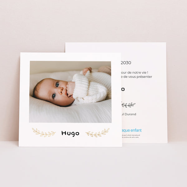 Faire-part Naissance Carré Petite photo photo