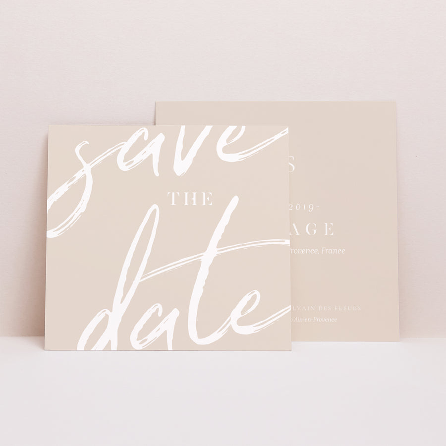 Save the date Mariage Carré Nuances Minimalistes photo