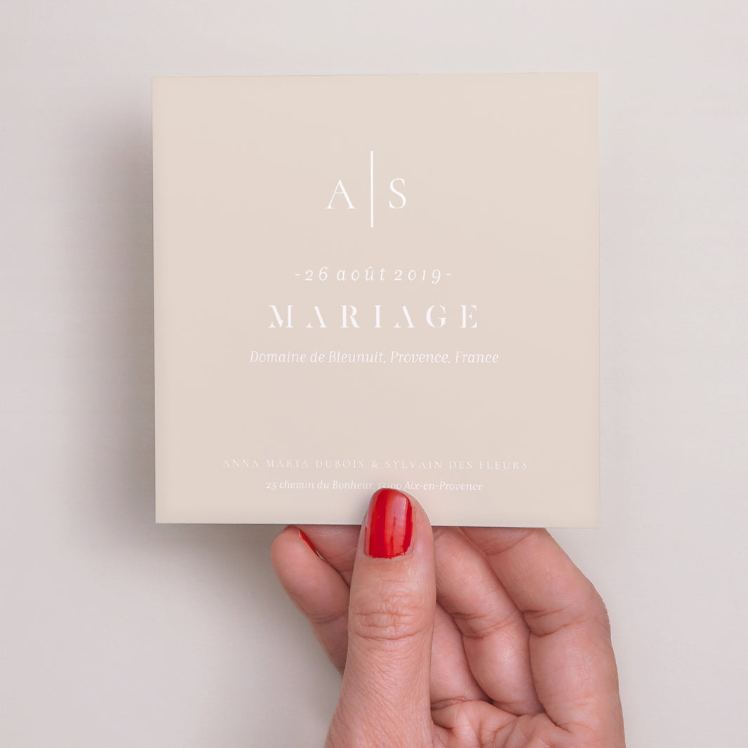 Save the date Mariage Carré Nuances Minimalistes photo N° 3