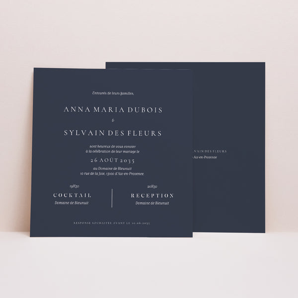 Faire-part Mariage Carré Nuances Minimalistes photo