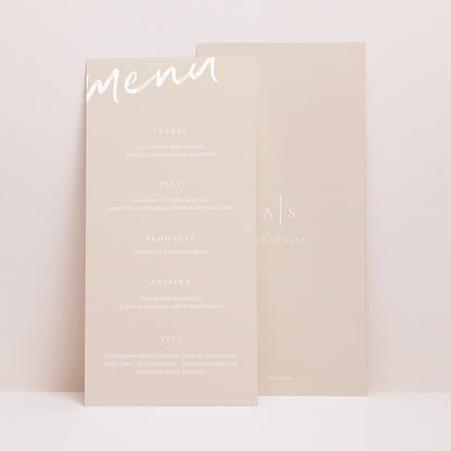 Menu Mariage Panoramique portrait Nuances Minimalistes photo N° 1