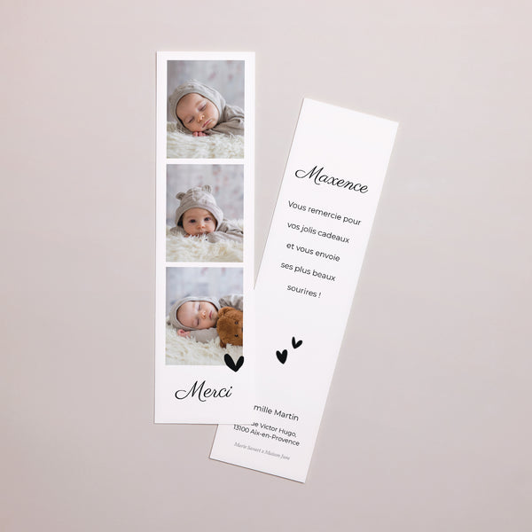 Remerciements Naissance Marque-page Petit Baigneur Moutarde photo