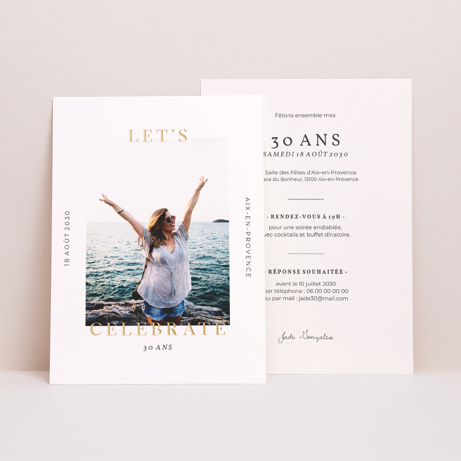 Invitations Anniversaire Adulte Portrait Fêtons 30 ans photo