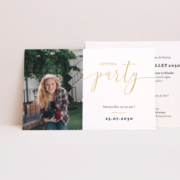 Invitations Anniversaire Adulte Paysage Joyful Party 30 photo
