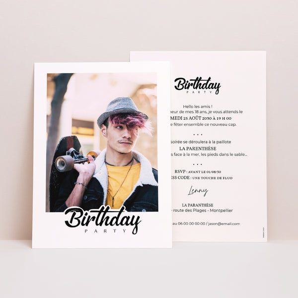 Invitations Anniversaire Adulte Portrait Birthday Party photo