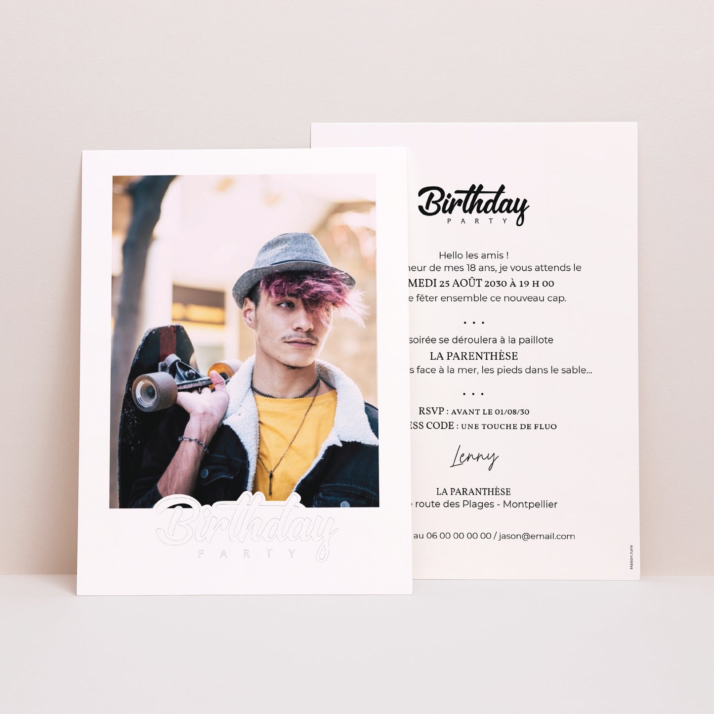 Invitations Anniversaire Adulte Portrait Birthday Party photo N° 1