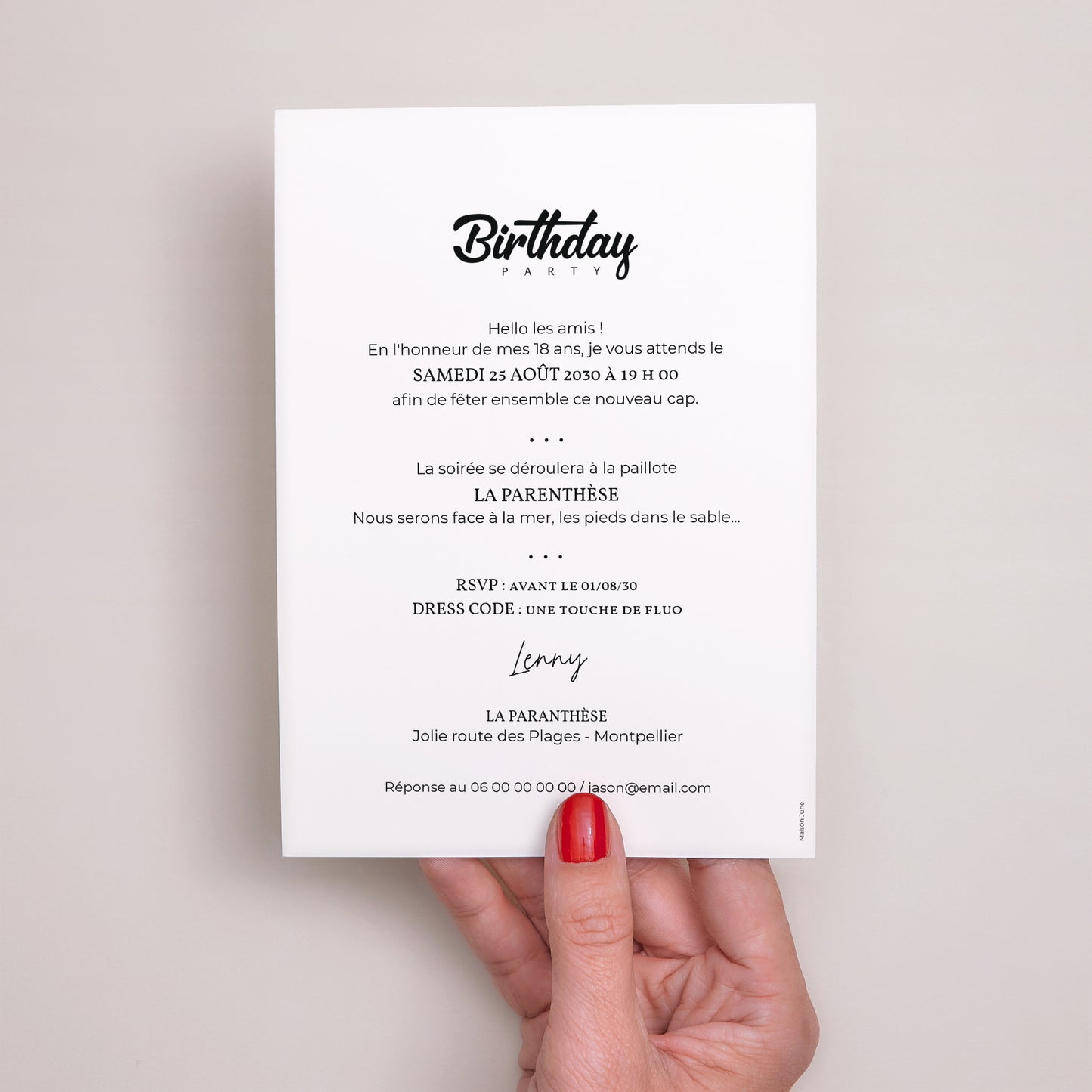 Invitations Anniversaire Adulte Portrait Birthday Party photo N° 3