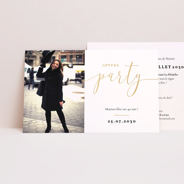 Invitations Anniversaire Adulte Paysage Joyful Party 40 photo