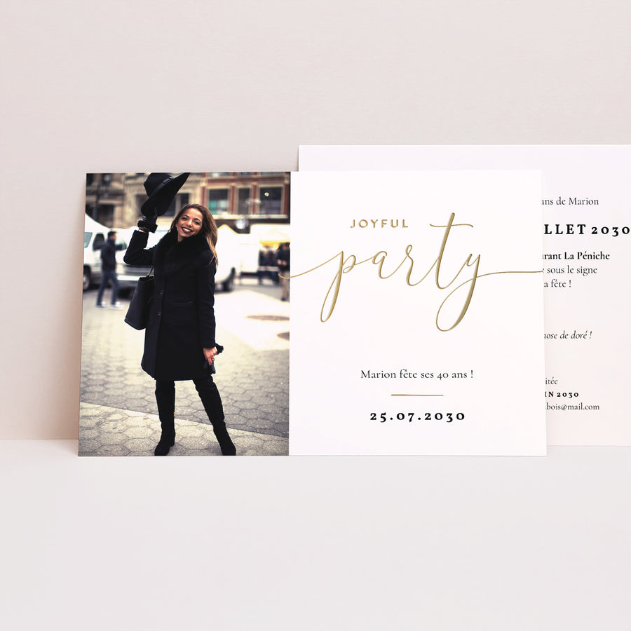 Invitations Anniversaire Adulte Paysage Joyful Party 40 photo