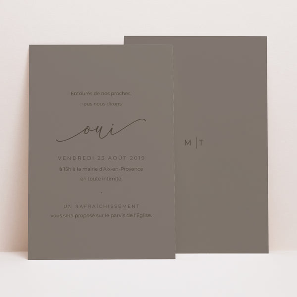 Invitations Mariage Portrait Nude Chic photo