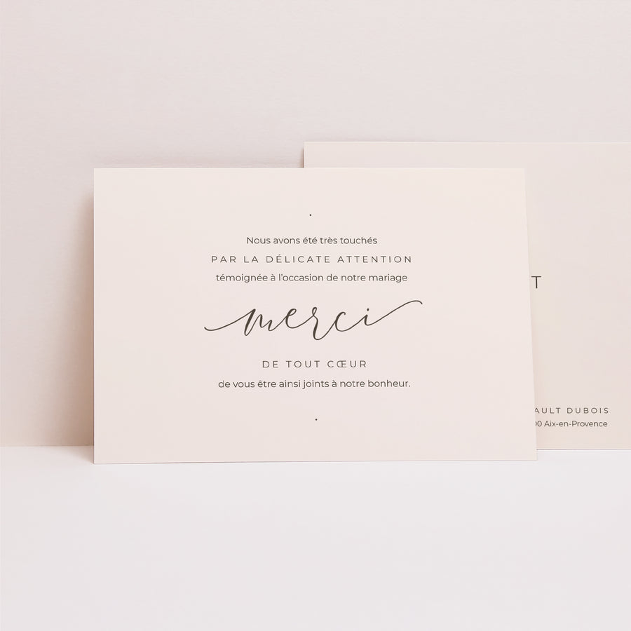 Remerciements Mariage Paysage Nude Chic photo