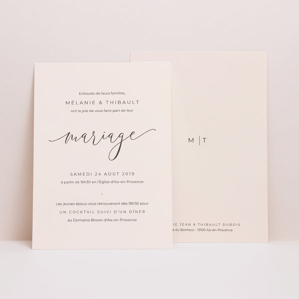 Faire-part Mariage Portrait Nude Chic photo