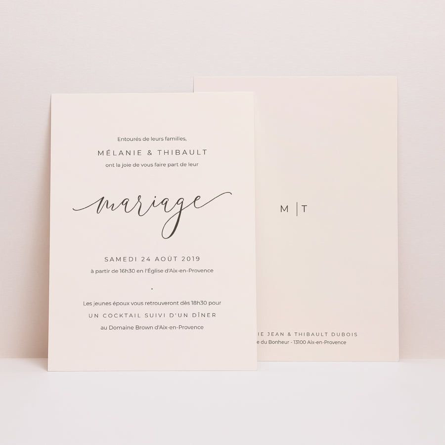 Faire-part Mariage Portrait Nude Chic photo