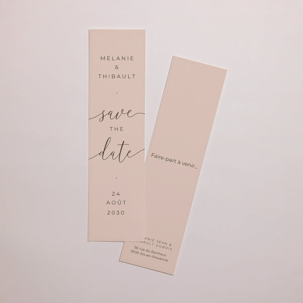 Save the date Mariage Marque-page Nude Chic photo