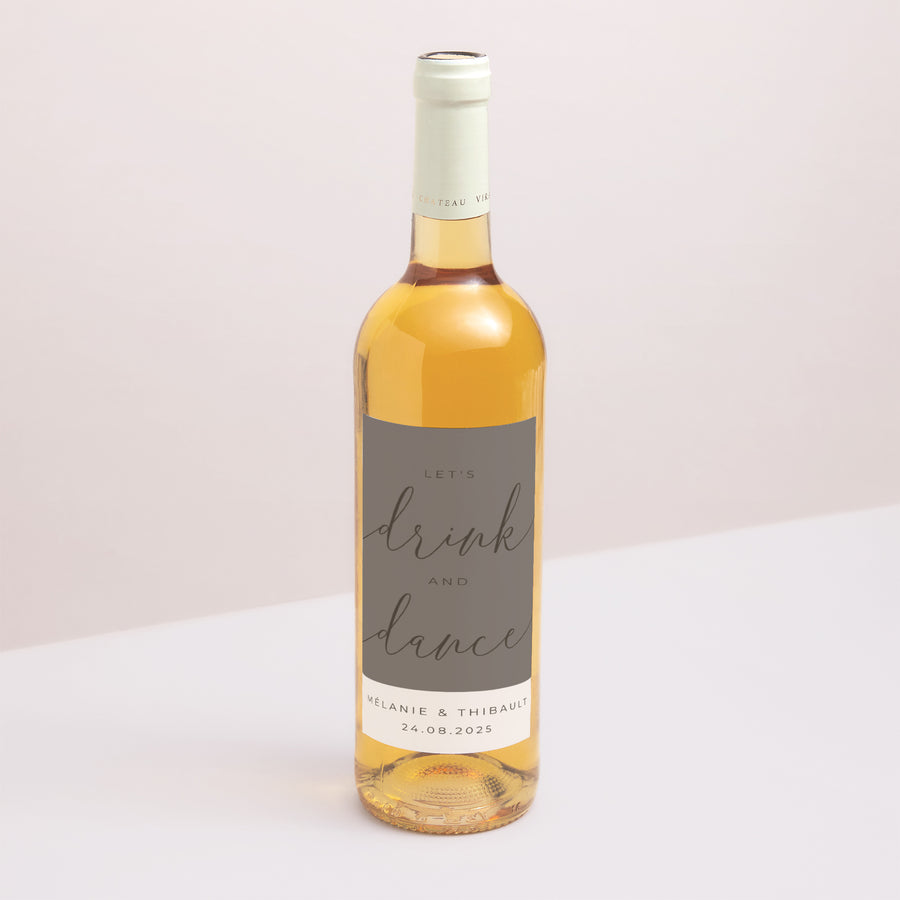 Etiquette bouteille Mariage Portrait Nude Chic photo
