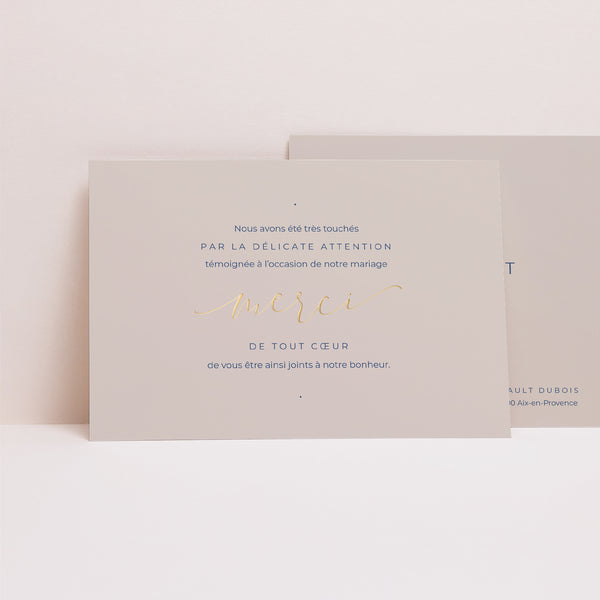 Remerciements Mariage Paysage Nude & Marine Chic photo