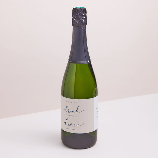 Etiquette bouteille Mariage Paysage Nude & Marine Chic photo