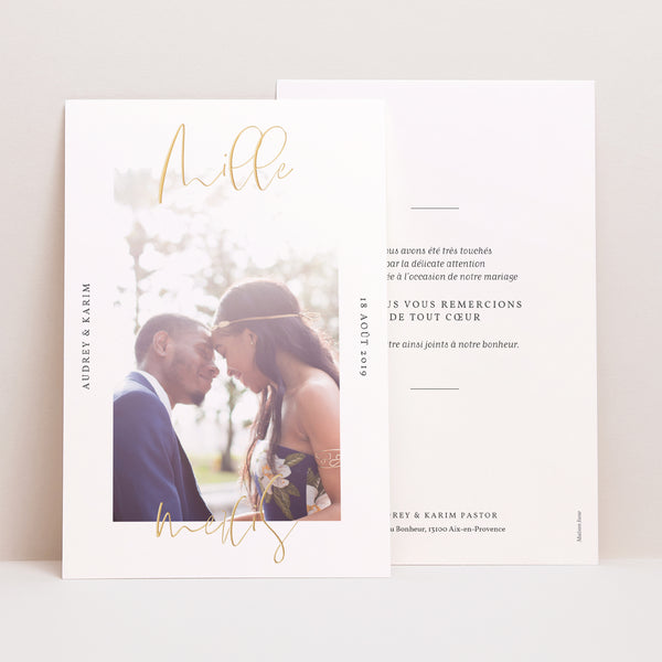 Remerciements Mariage Portrait On se Marie photo
