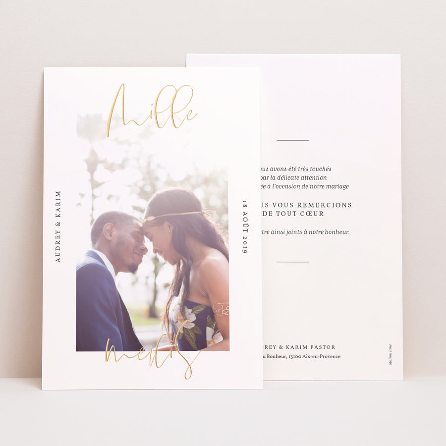 Remerciements Mariage Portrait On se Marie photo
