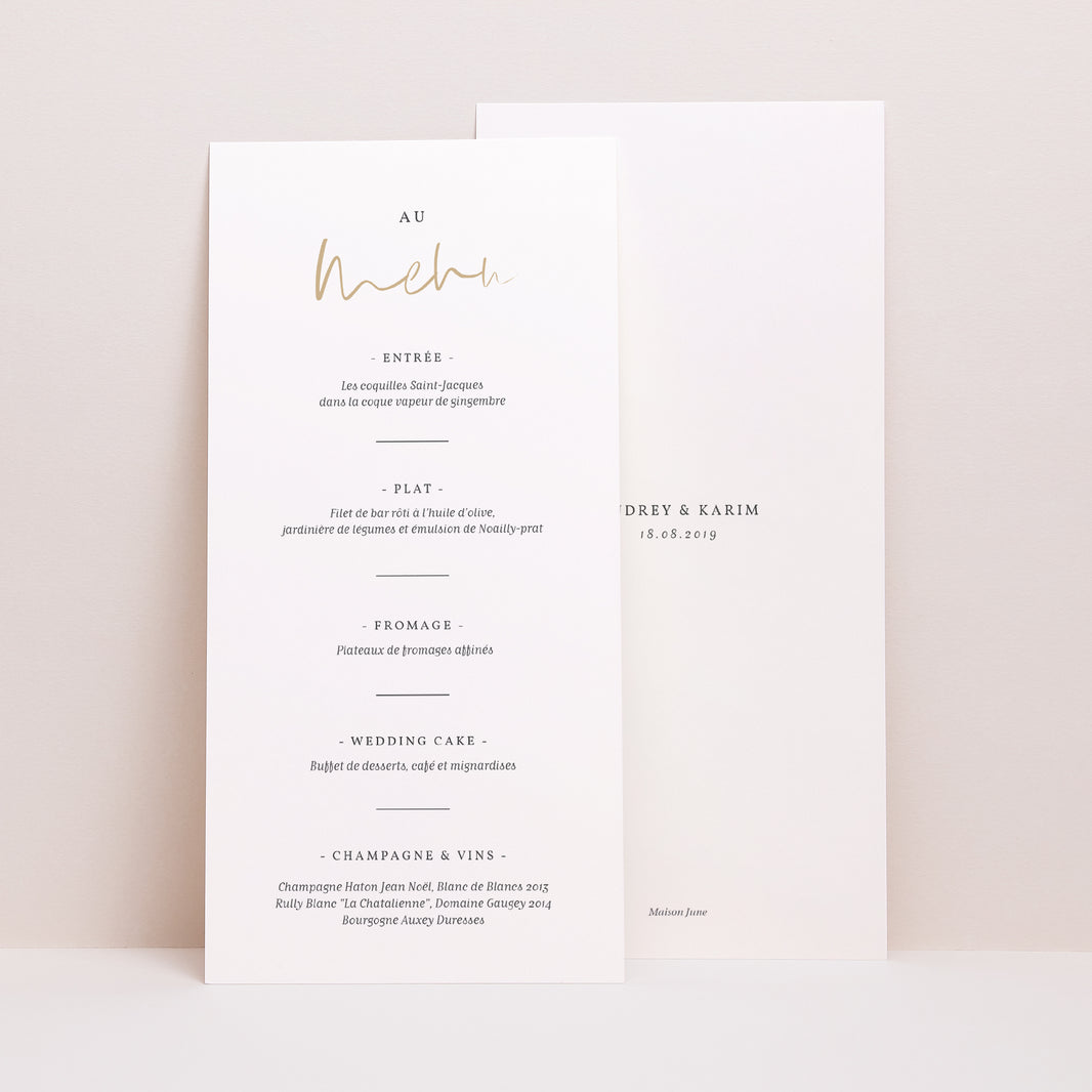 Menu Mariage Panoramique portrait On se Marie photo N° 1