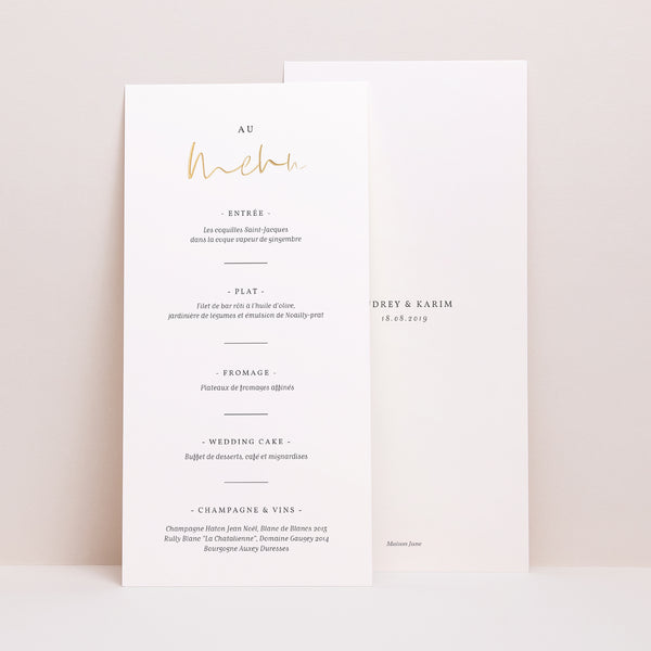 Menu Mariage Panoramique portrait On se Marie photo