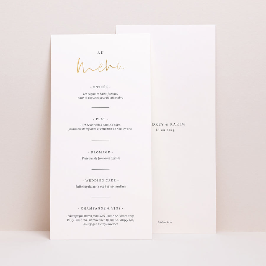 Menu Mariage Panoramique portrait On se Marie photo