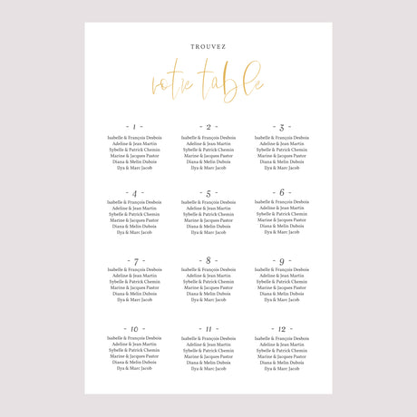 Plan de table Mariage Portrait 60 x 90 cm On se Marie