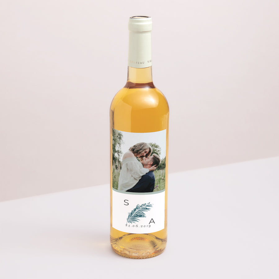 Etiquette bouteille Mariage Portrait Inchyra blue photo