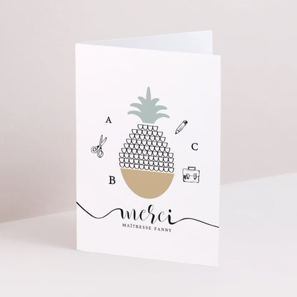 Carte Objets Double volet portrait Joli Ananas photo N° 1