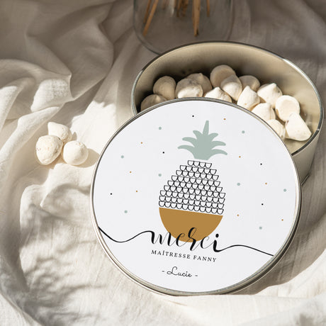 Boite métallique Objets Ronde Joli Ananas