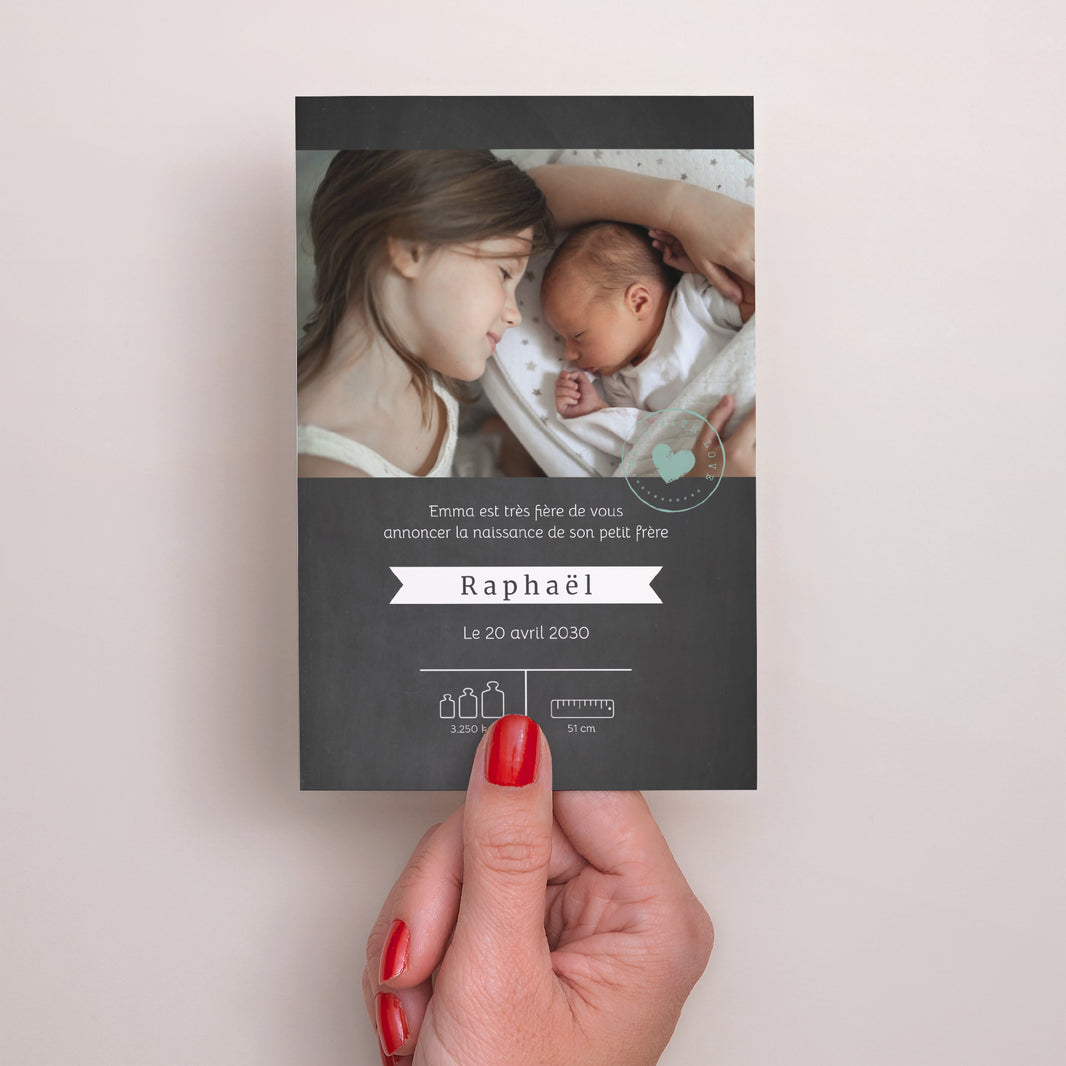 Faire-part Naissance Portrait Doux tableau photo N° 2