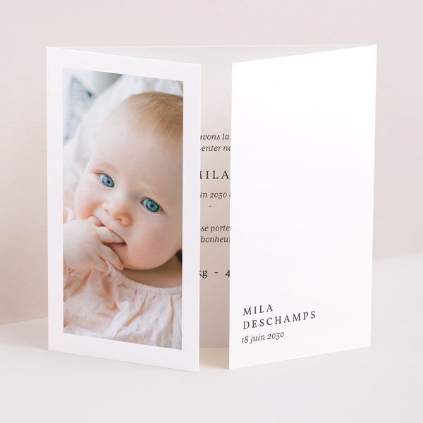 Faire-part Naissance Triptyque ouverture fenêtre Welcome Baby photo