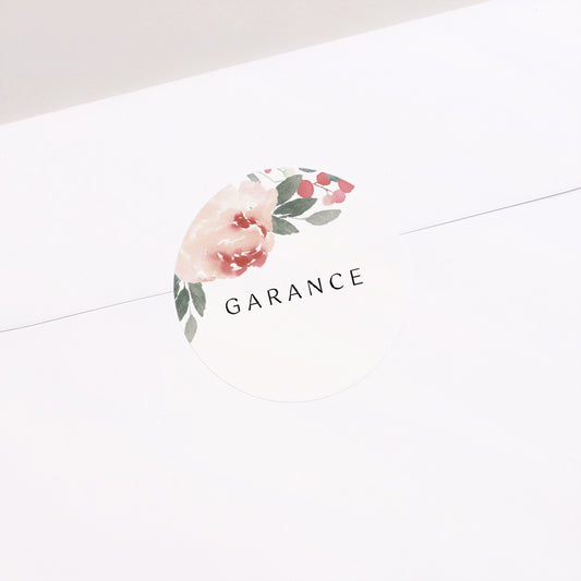 Sticker Naissance Rond Aquarelle Florale photo
