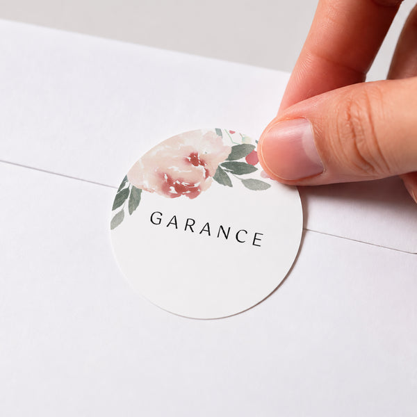 Sticker Naissance Rond Aquarelle Florale photo