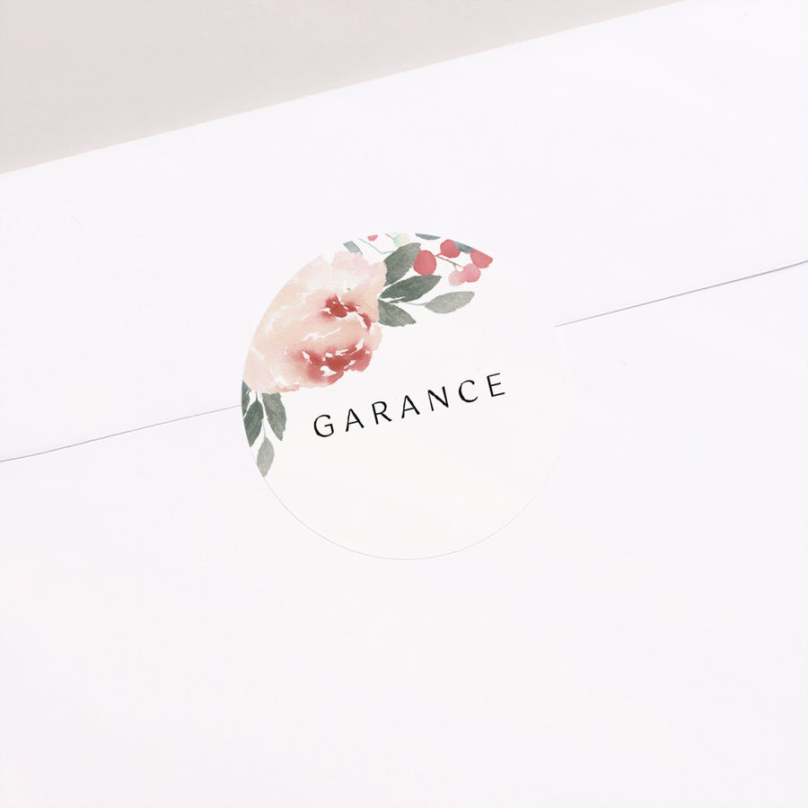 Sticker Naissance Rond Aquarelle Florale photo