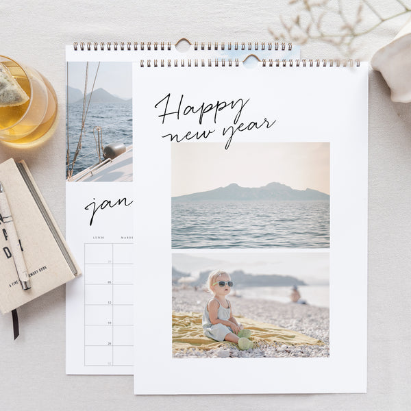 Calendrier Fin d'année Mural A3 Typo Brush photo