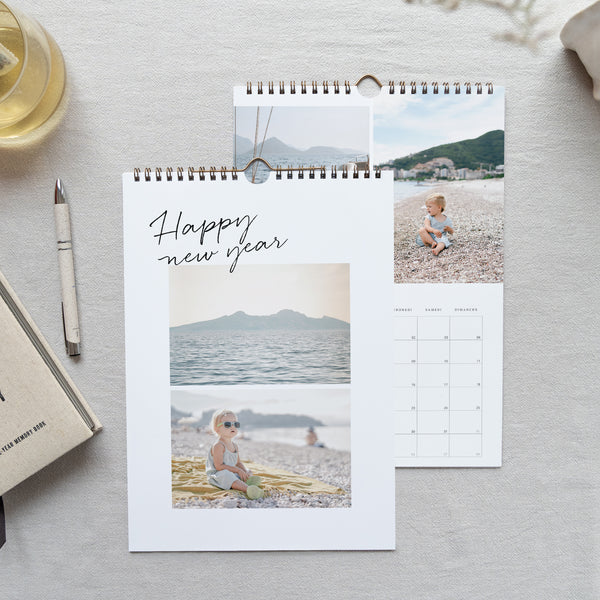 Calendrier Fin d'année Mural A4 Typo Brush photo