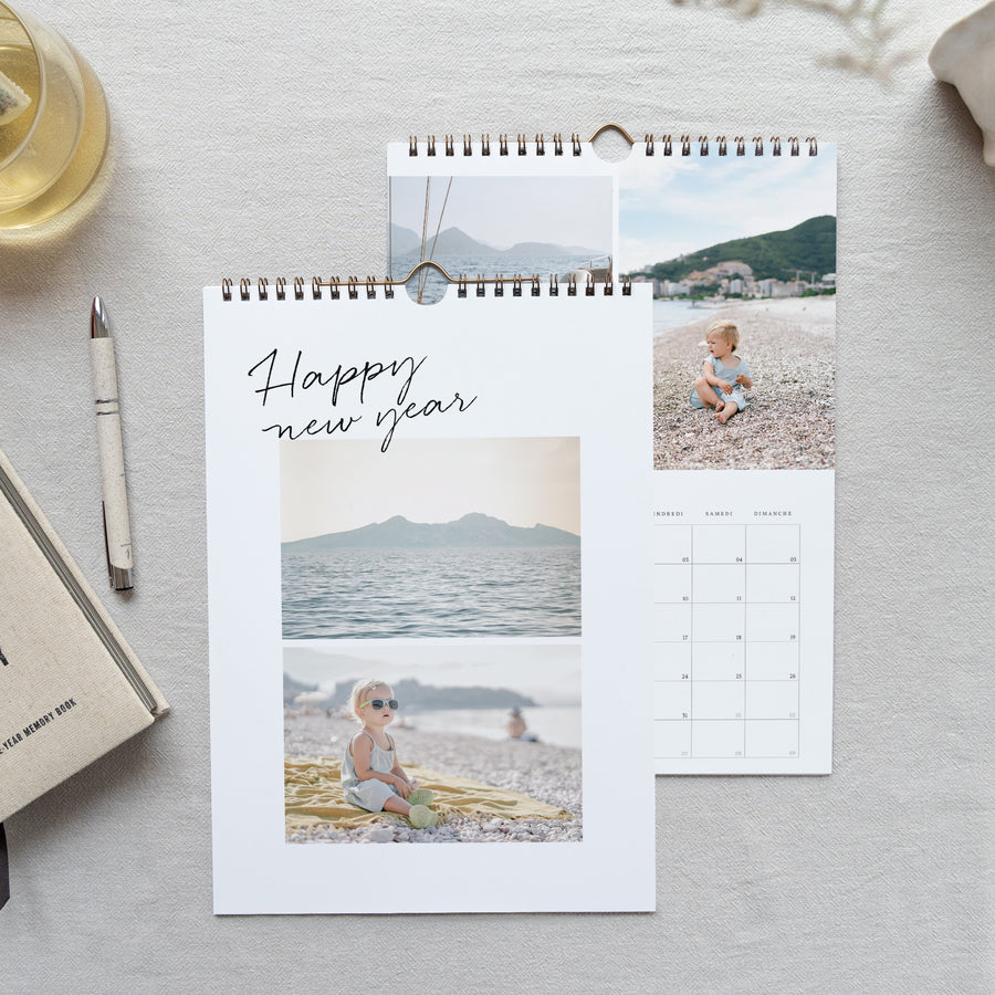Calendrier Fin d'année Mural A4 Typo Brush photo